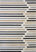 Abstract Multicolour Stripe Polyester Modern Rug