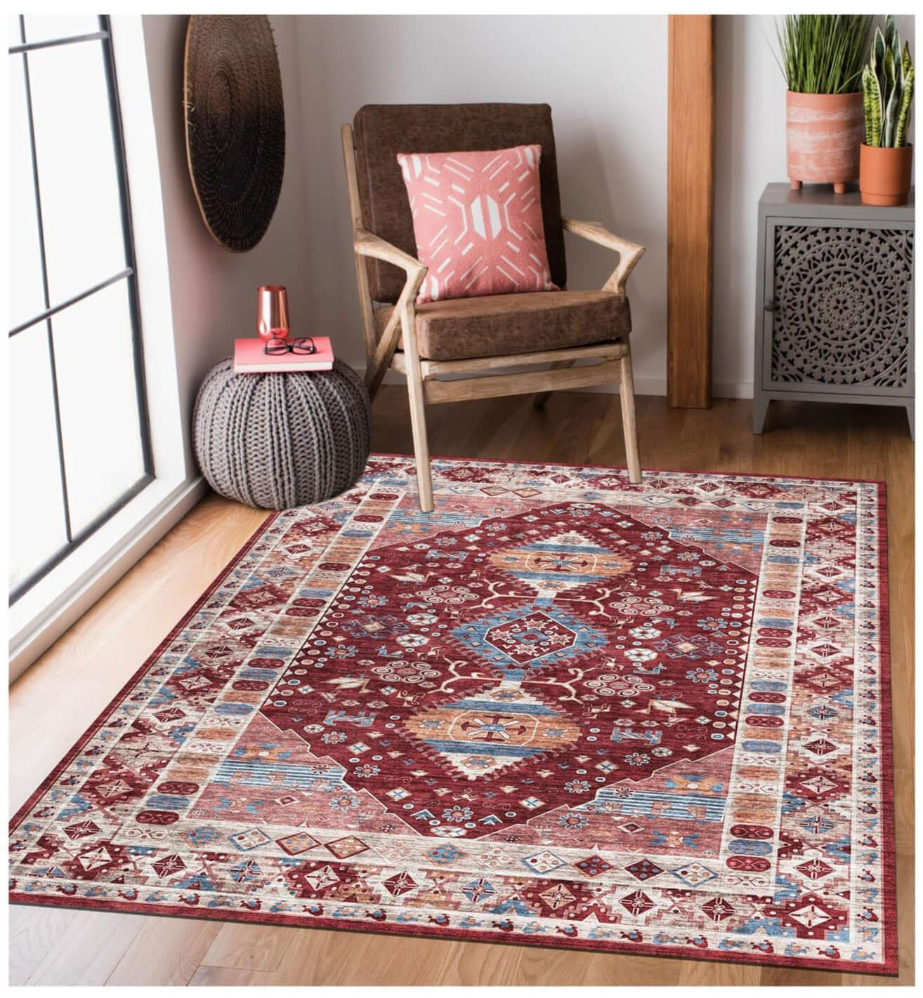 Madar Vintage Washable Cream Rug
