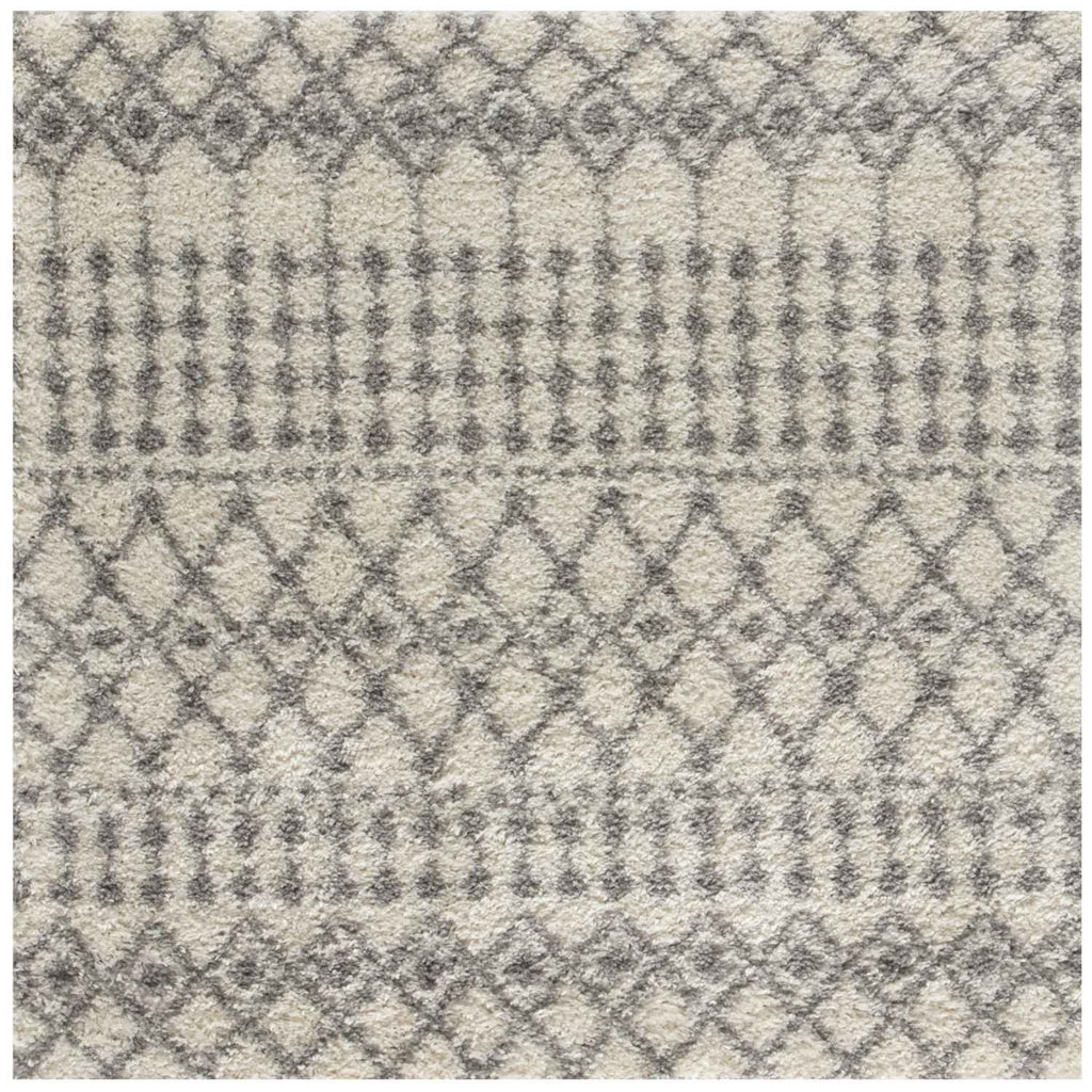 Moroccan Ivory Grey Shaggy Rug