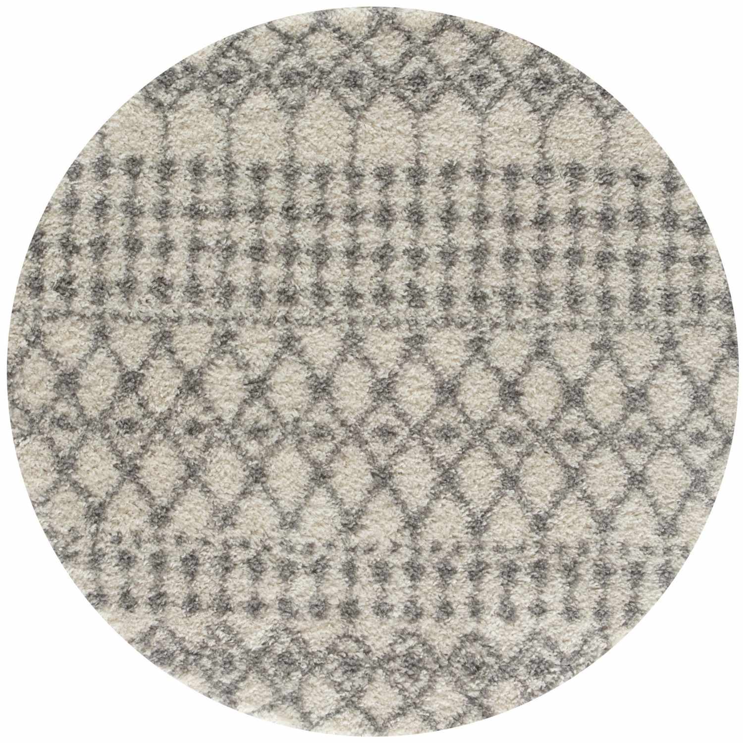 Moroccan Ivory Grey Shaggy Rug