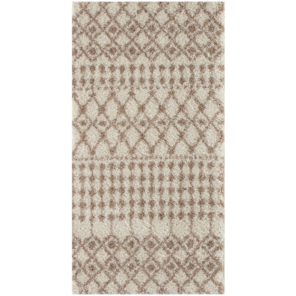 Moroccan Ivory Beige Shaggy Rug