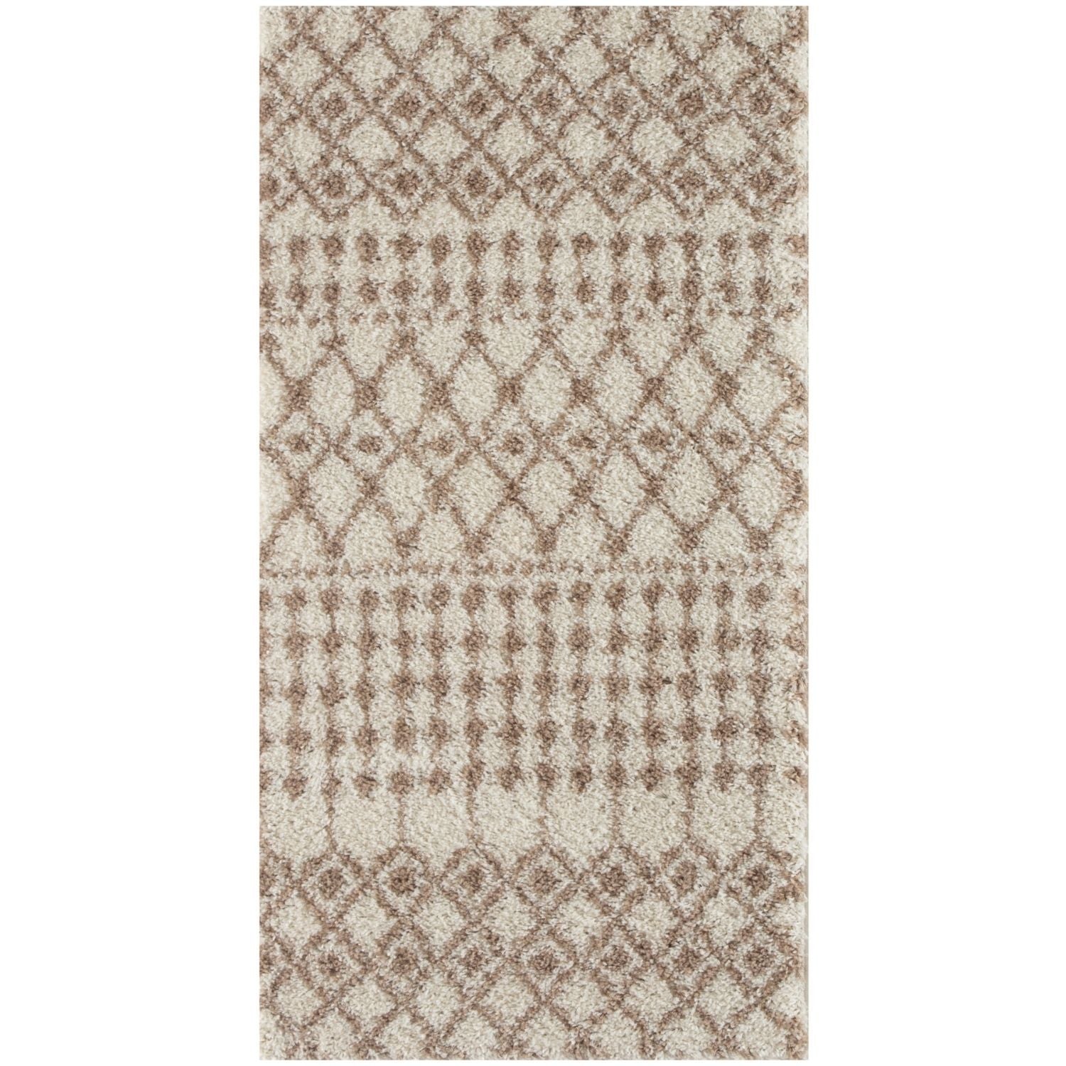 Moroccan Ivory Beige Shaggy Rug