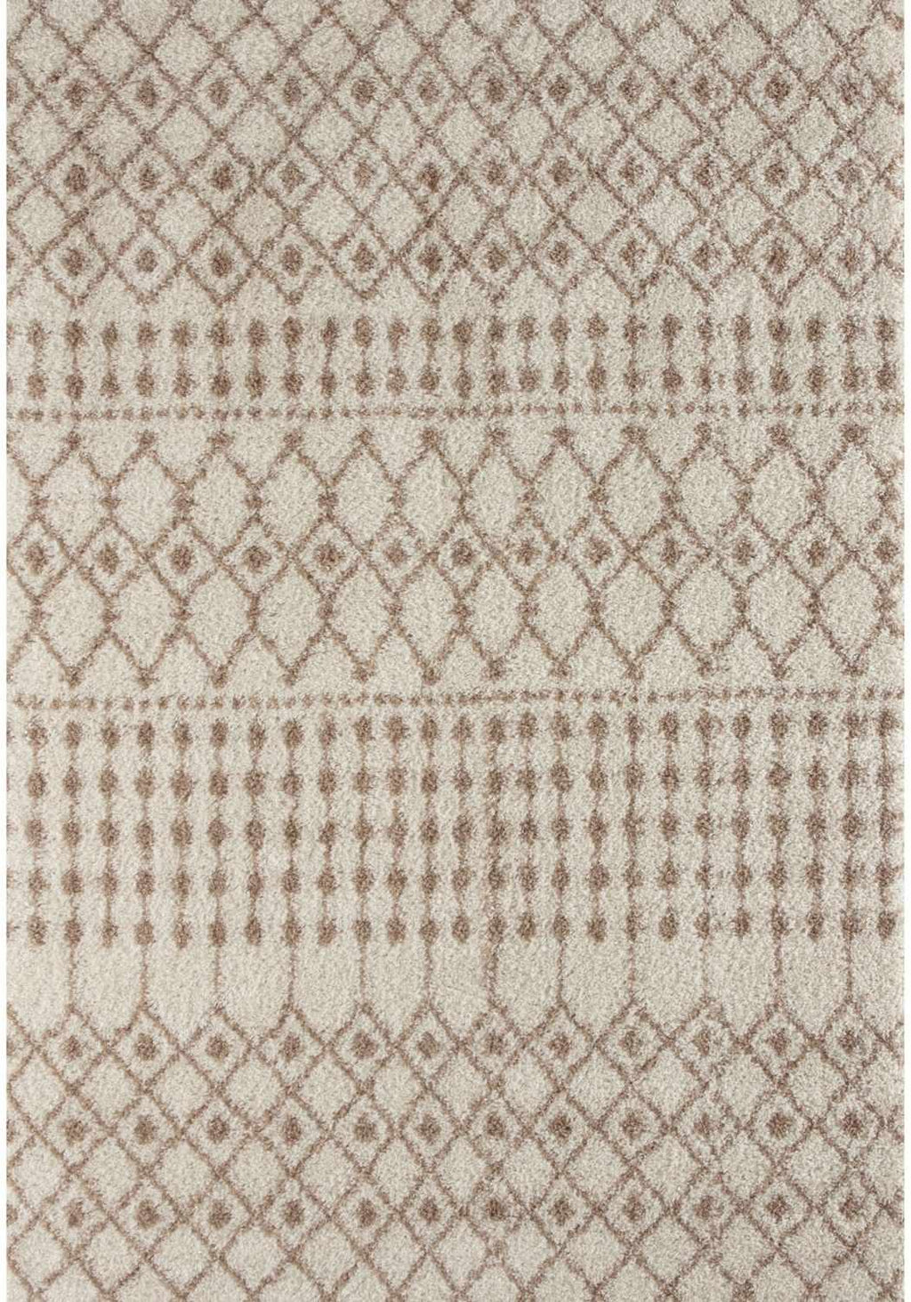 Moroccan Ivory Beige Shaggy Rug