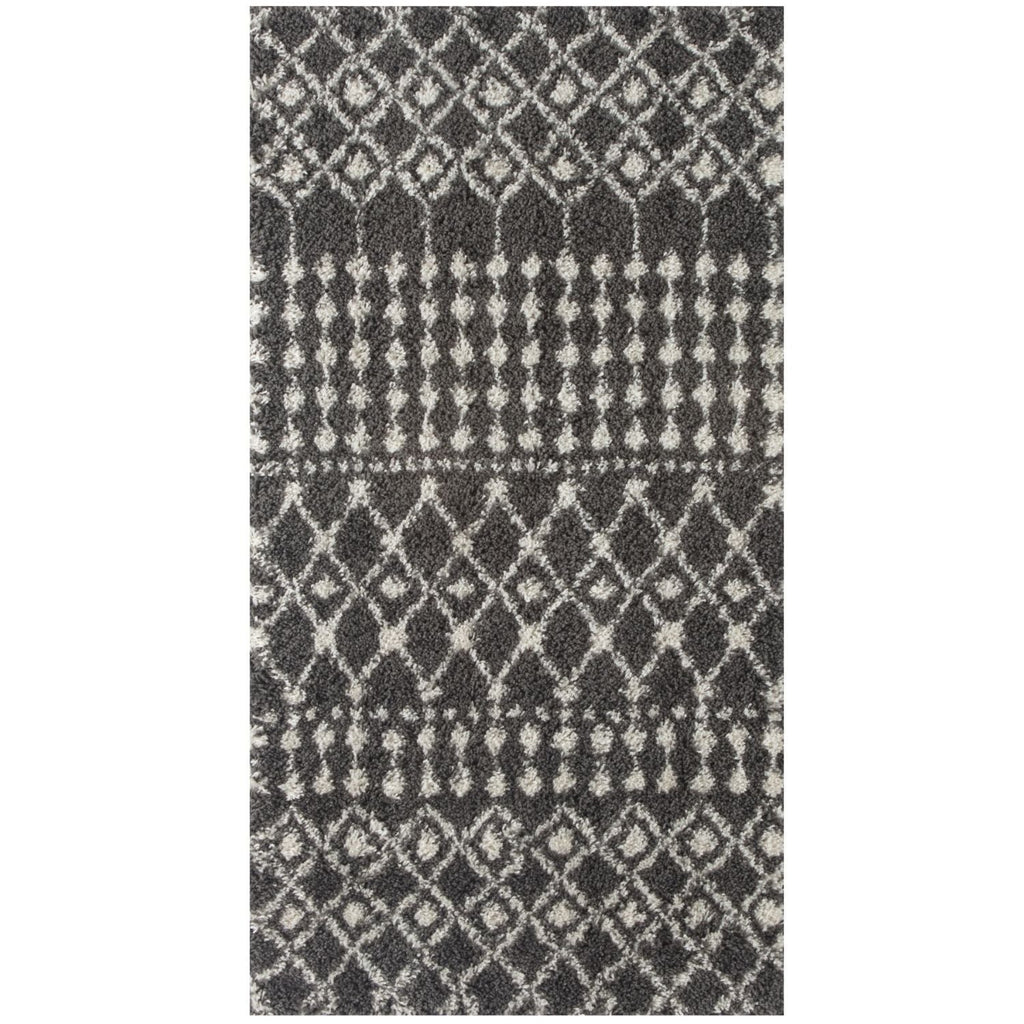 Moroccan Dark Grey Shaggy Rug