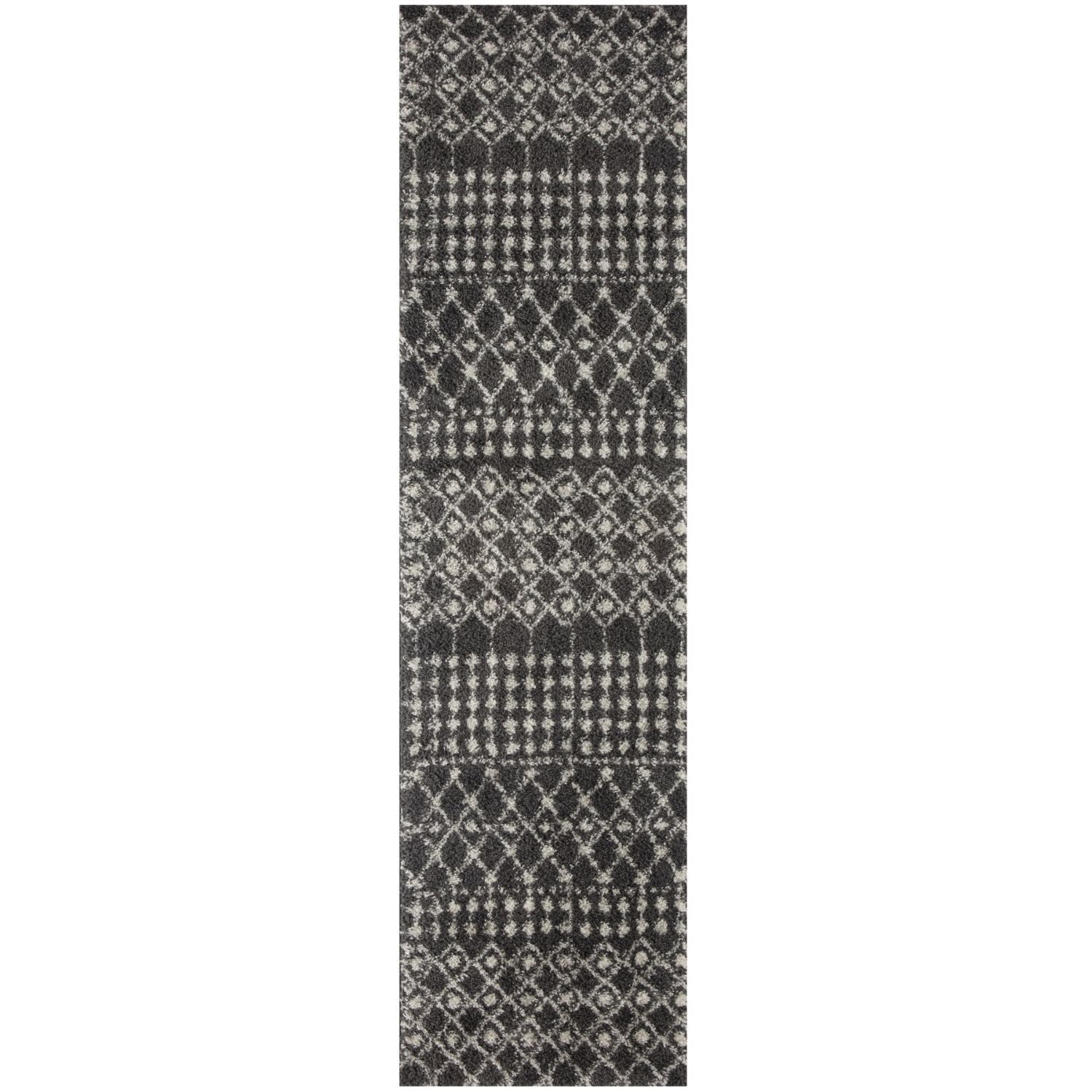 Moroccan Dark Grey Shaggy Rug