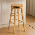 Chester Natural Hevea Wood Revolving Bar Stool