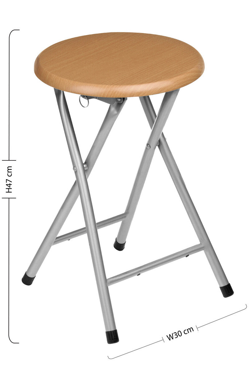 Hinata Folding Stool With Wood Veneer Seat