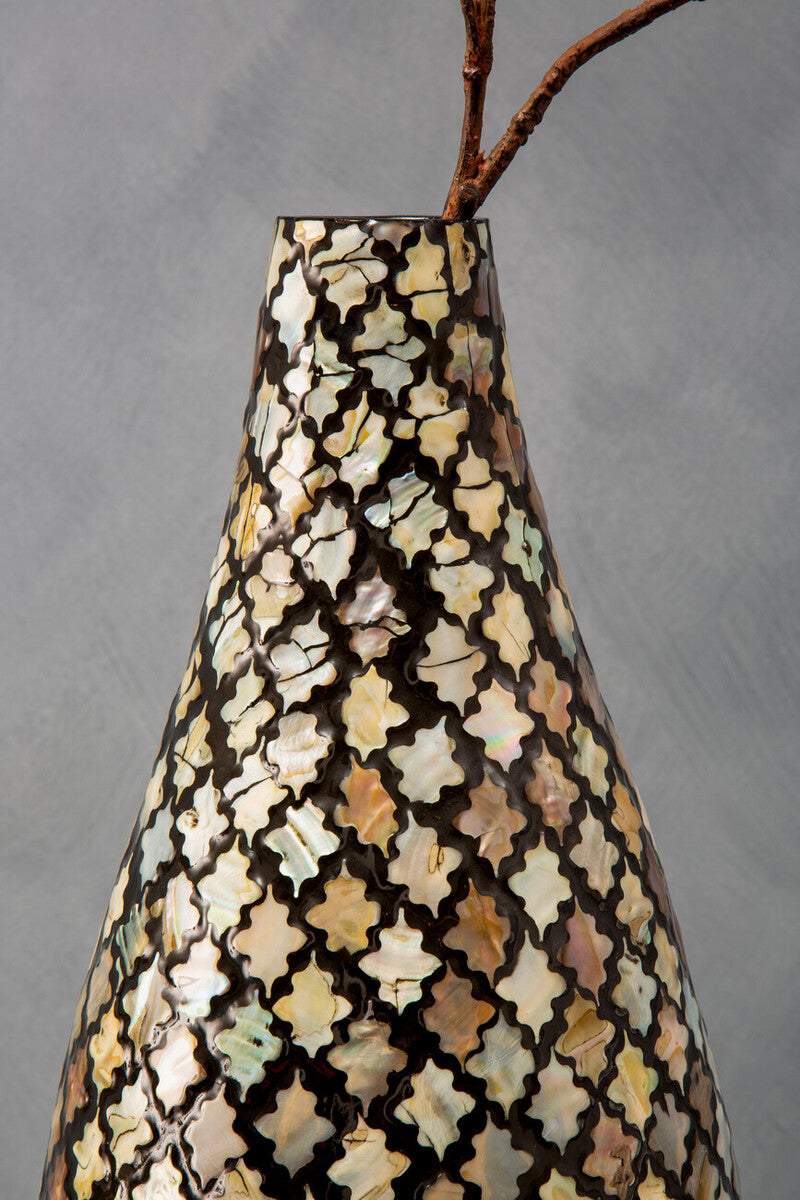 Occo Mosaic Droplet Bamboo Gold Vase