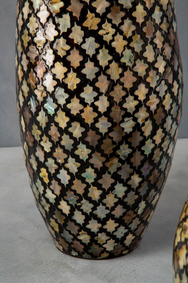 Occo Mosaic Droplet Bamboo Gold Vase