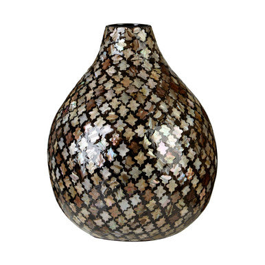 Occo Mosaic Bottle Black Moroccan Vase