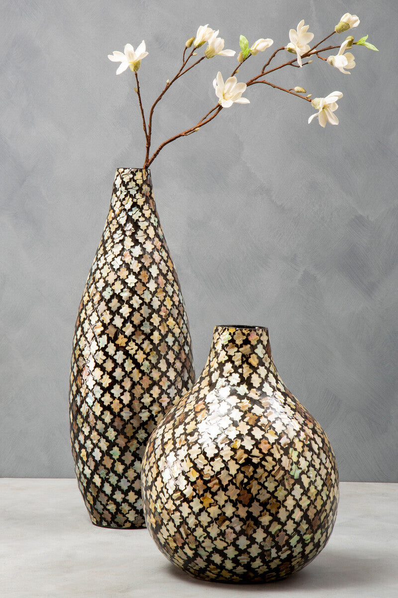 Occo Mosaic Bottle Black Moroccan Vase