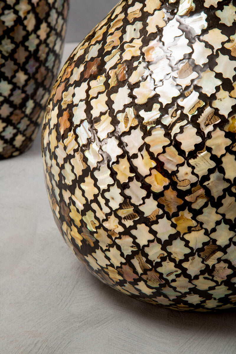 Occo Mosaic Bottle Black Moroccan Vase