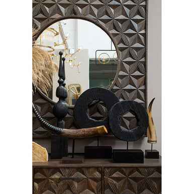 Fidel Black Rustic Mango Wood Finial Sculpture