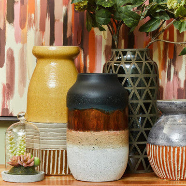 Nova Earthenware Grey Contemporary Vase