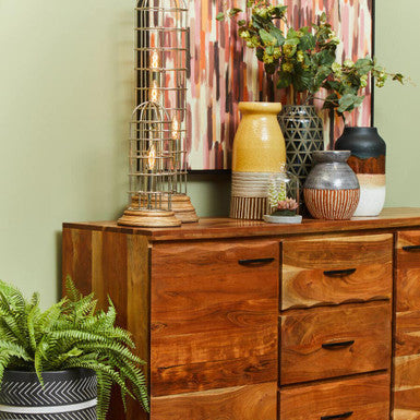 Nova Orange Earthenware Grey Vase