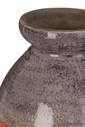 Nova Orange Earthenware Grey Vase
