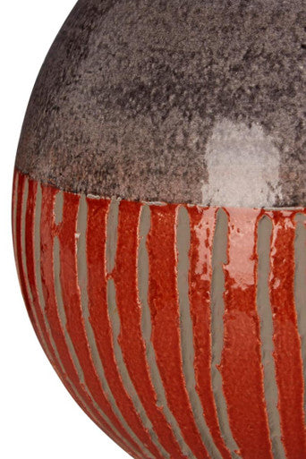 Nova Orange Earthenware Grey Vase