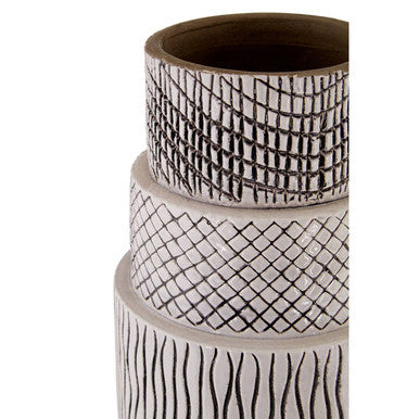 Mono Earthenware White Contemporary Vase
