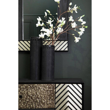 Conic Small Earthenware Black Vase