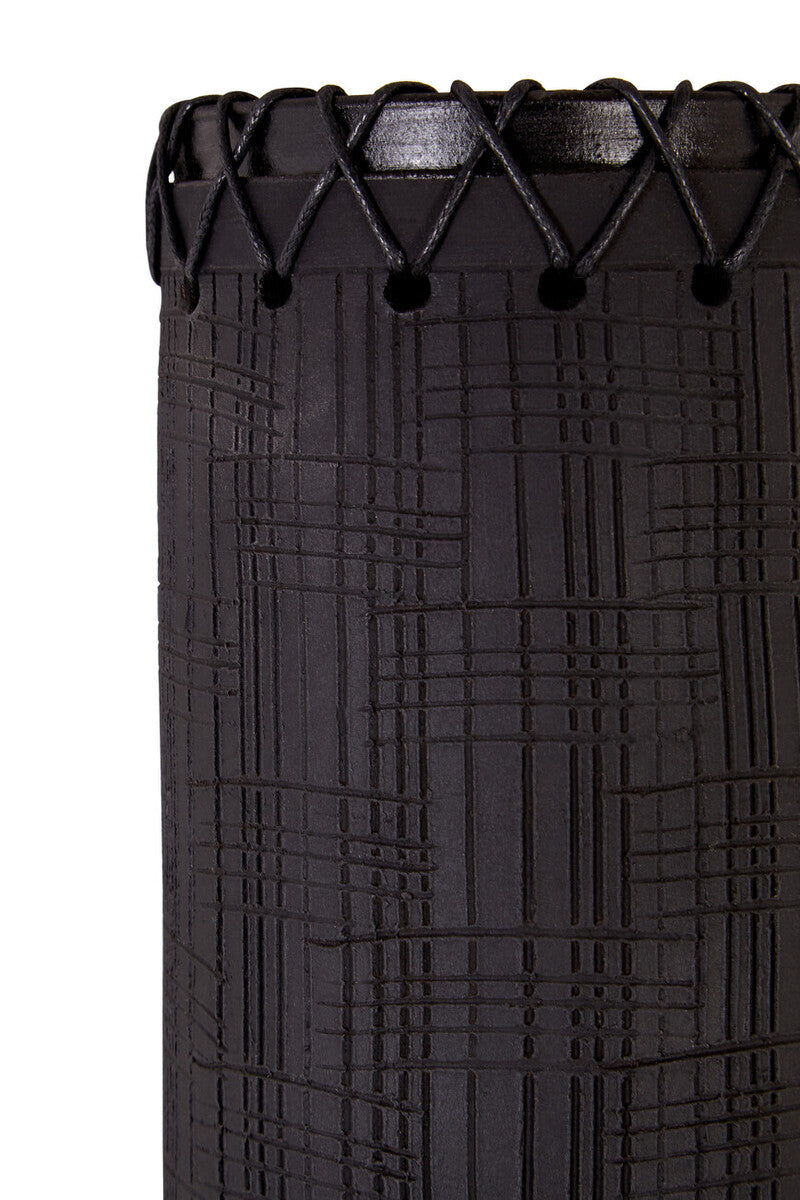 Conic Large Earthenware Black Modern Vase