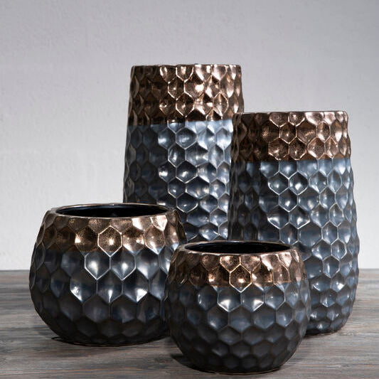 Galaxy Small Ceramic Vase With Metal