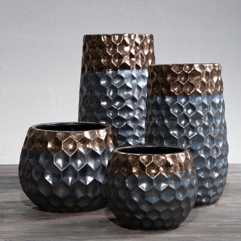 Galaxy Large Ceramic Vase With Metal