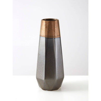 Jet Small Metal Silver Vase