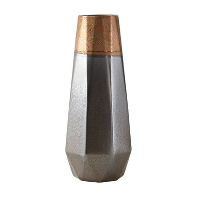 Jet Small Metal Silver Vase