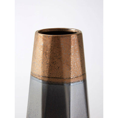 Jet Small Metal Silver Vase