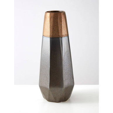 Jet Large Metal Iron Black Contemporary Vase