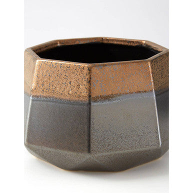 Jet Large Metal Silver Contemporary Planter