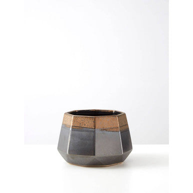 Jet Small Metal Gold Contemporary Planter