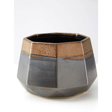 Jet Small Metal Gold Contemporary Planter