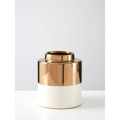 Stellar Small Metal White Vase
