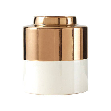 Stellar Small Metal White Vase