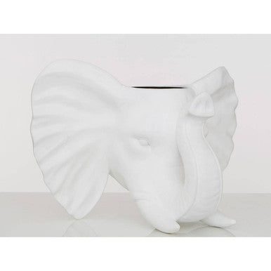 Boho Elephant White Bohemian Planter