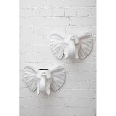 Boho Elephant White Bohemian Planter