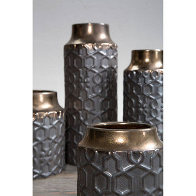 Zircon Large Ceramic Grey Modern Planter
