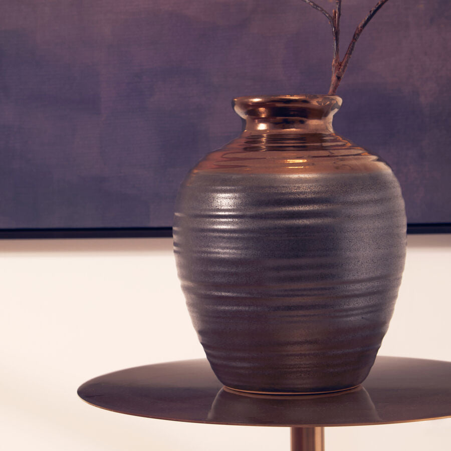 Zamak Large Barrel Grey Vase