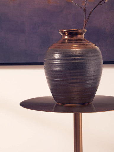 Zamak Large Barrel Grey Vase