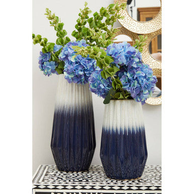 Azul Small Ombre Vase In Blue