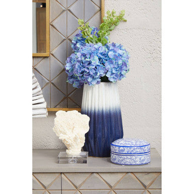 Azul Small Ombre Vase In Blue