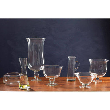 Ambra Clear Glass Fluted Vase