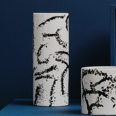 Sorrell Small Black & White Ceramic Vase