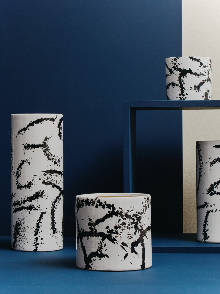 Sorrell Small Black & White Ceramic Vase