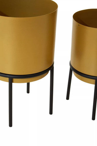 Avento Set Of Three Gold Planters