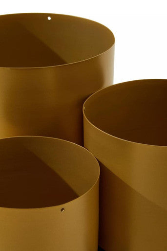 Avento Set Of Three Gold Planters