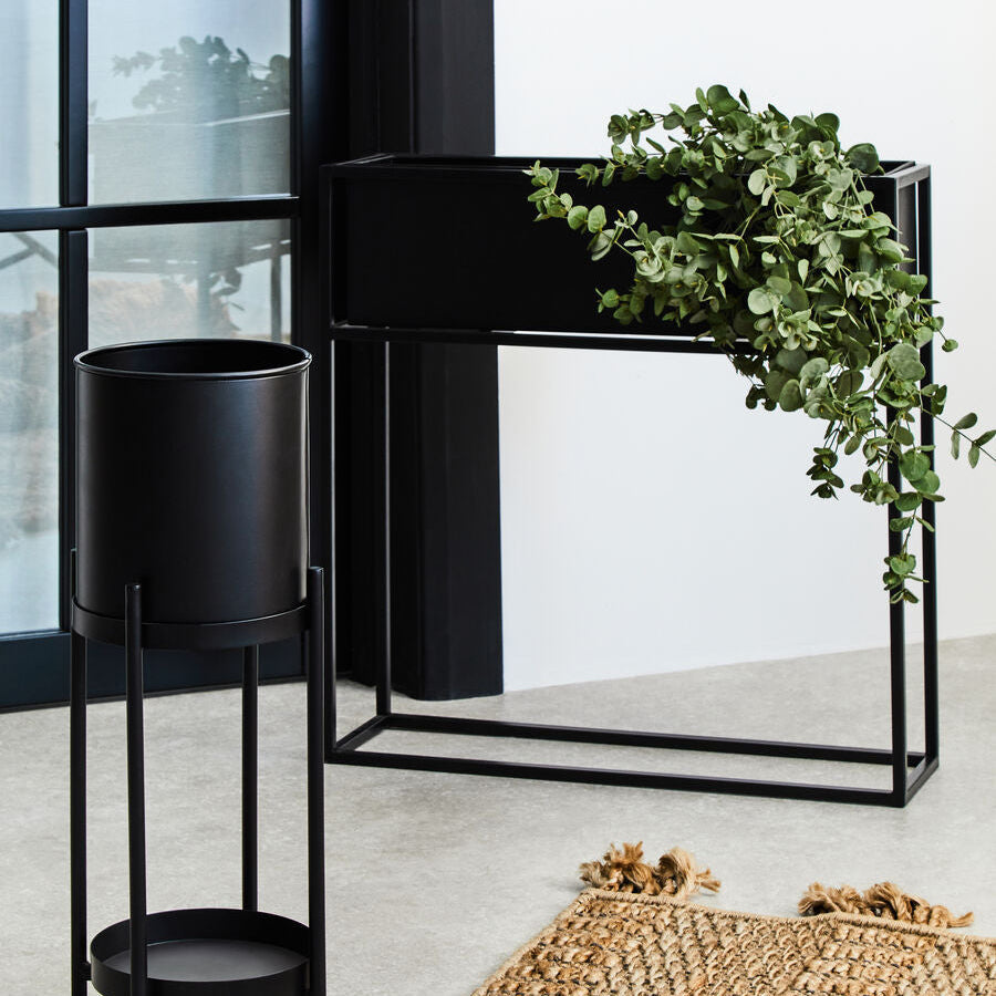 Asher Floor Standing Black Plant Box