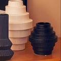 Fabia Black Small Step Design Vase