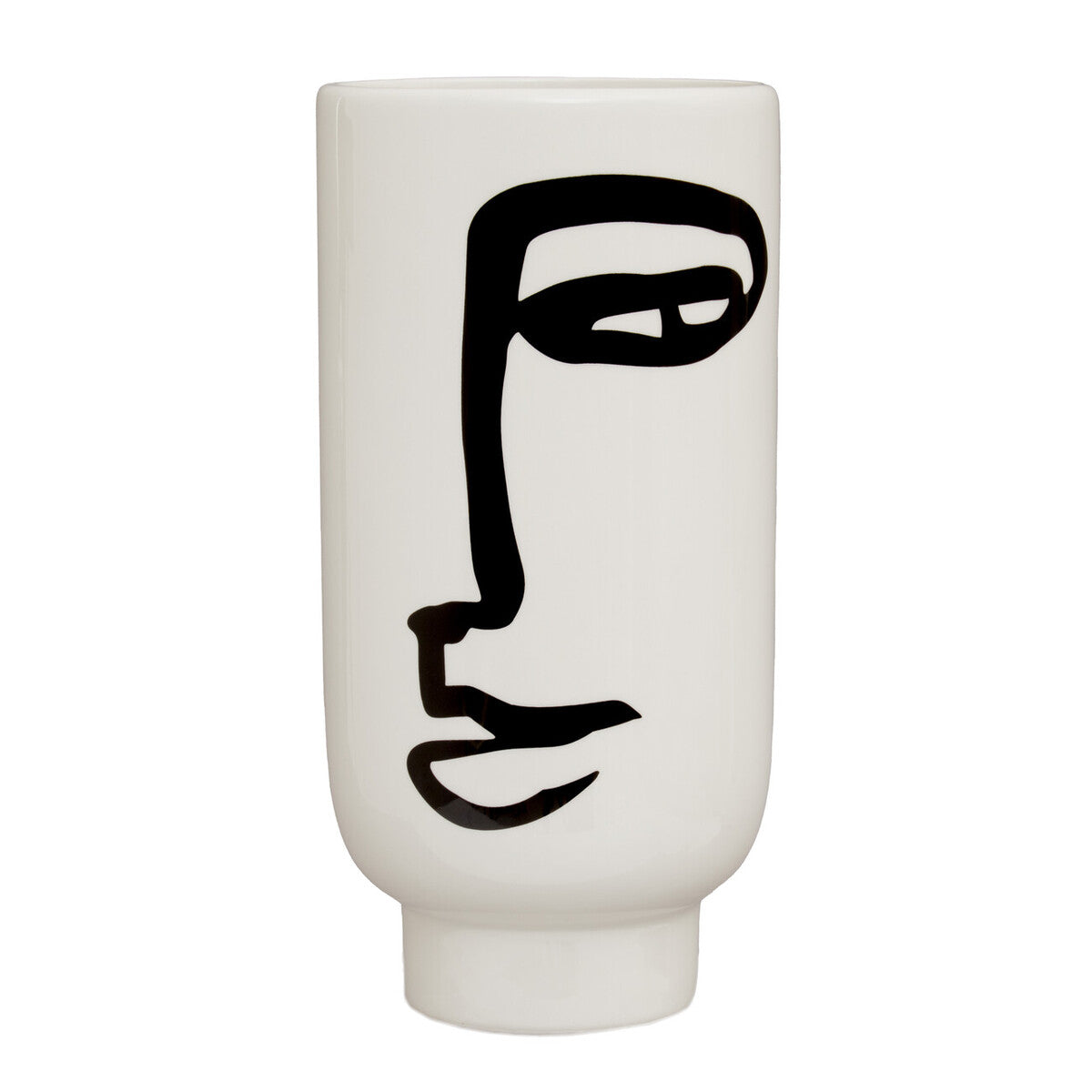 Viso Large Black & White Face Vase